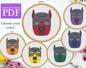 Puppyplay Pup Hood Cross Stitch Pattern | neoprene pup mask | fetish embroidery | S Leather