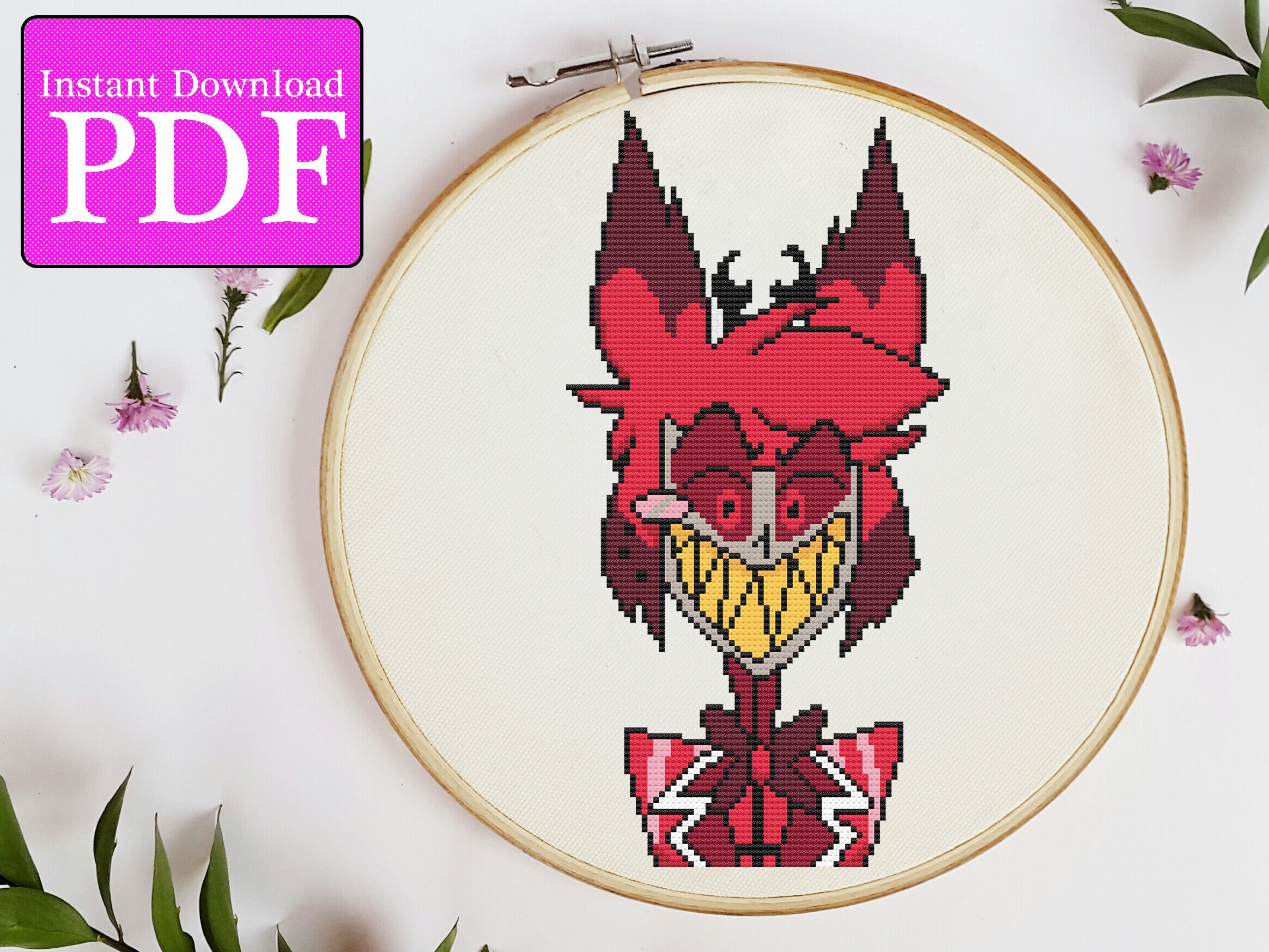 Alastor From Hazbin Hotel Bust Cross Stitch Pattern | 8-inch on 18