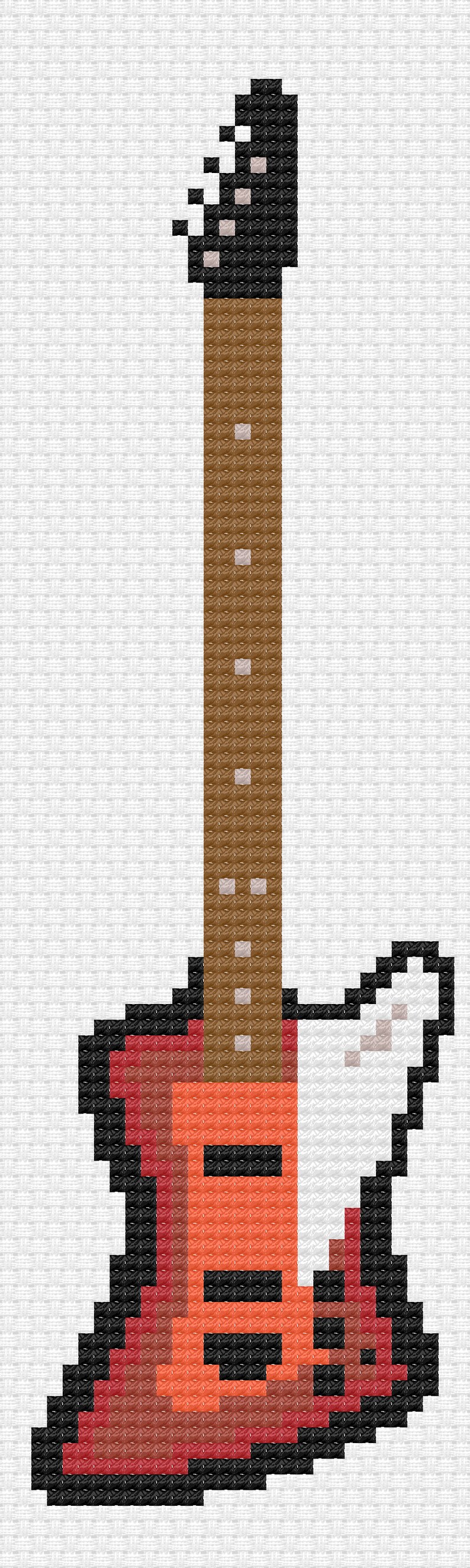 Thunderbird Bass Guitar Cross Stitch Pattern