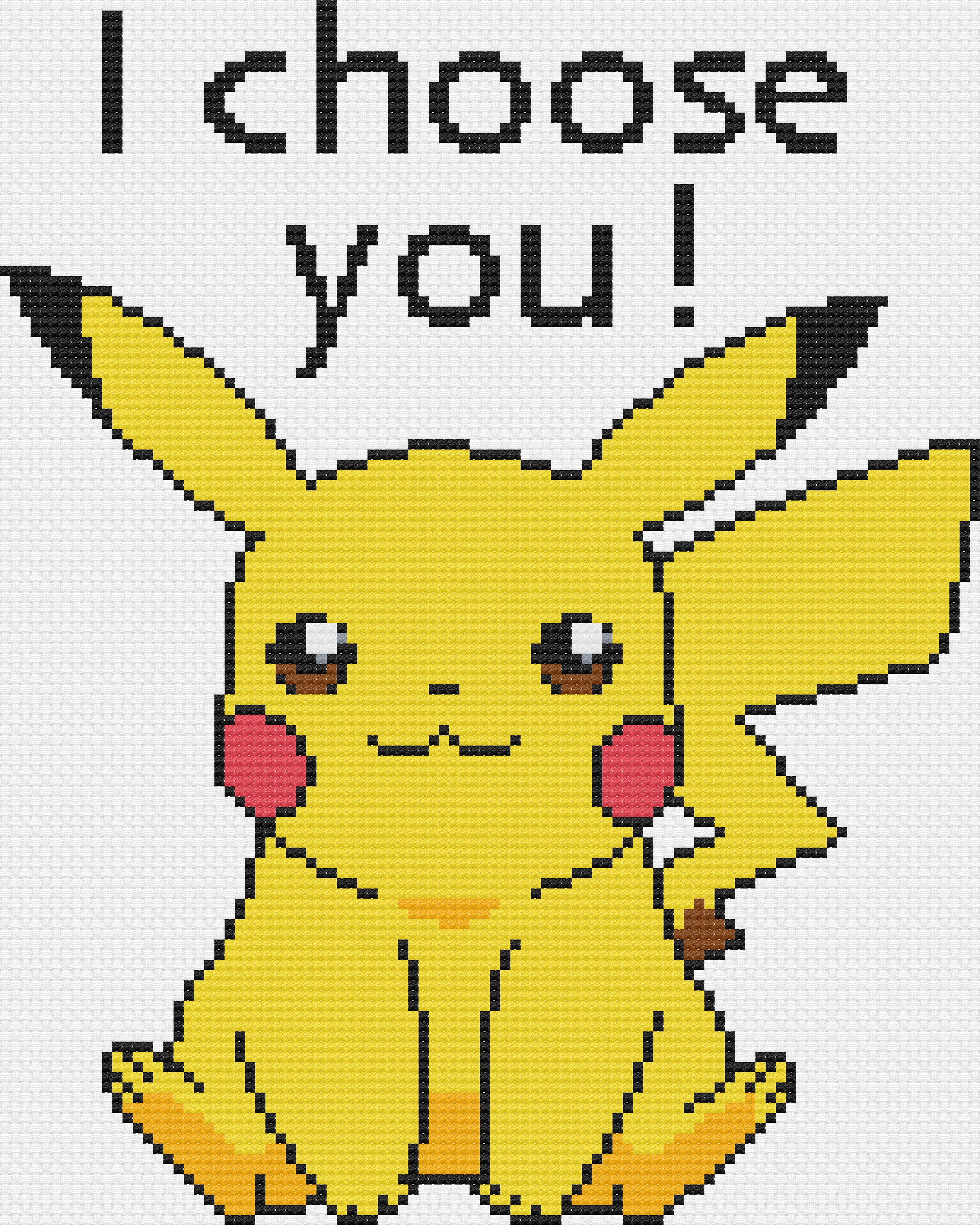 I'm sorta new at this but I did a pikachu cross stitch based on a