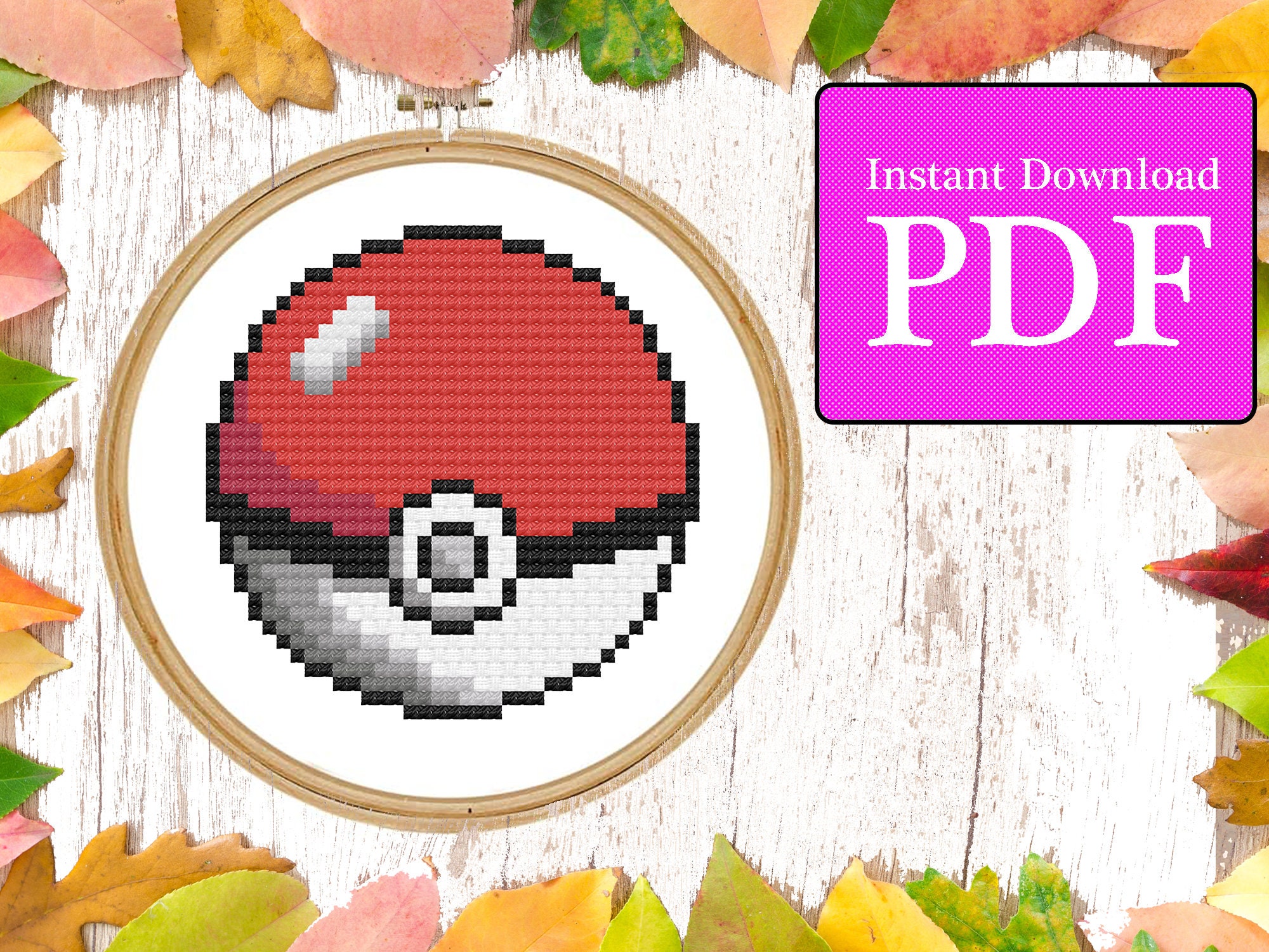 Pokemon Red and Pikachu Pixel Cross Stitch Pattern Download 