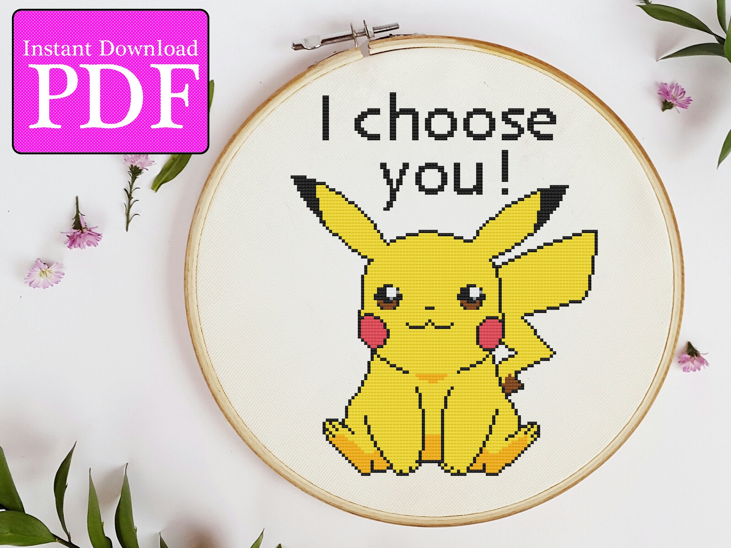 I'm sorta new at this but I did a pikachu cross stitch based on a