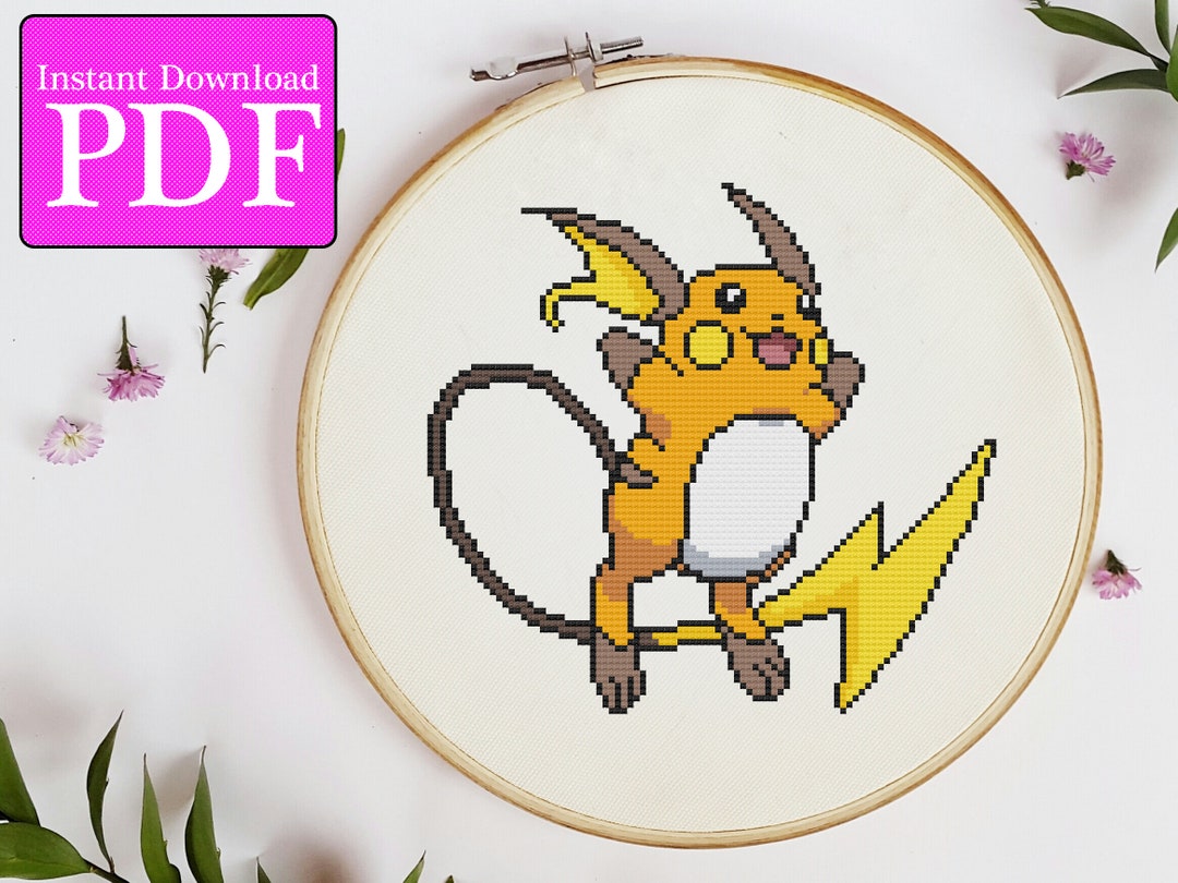 ライチュウポケモンクロスステッチ図案 - Etsy 日本
