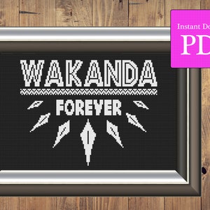 Wakanda Forever Black Panther Cross Stitch Pattern