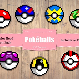 Perler Bead Pattern Pack: Pokeballs