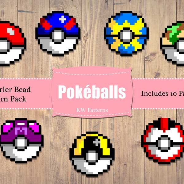 Perler-kralenpatroonpakket: Pokeballs