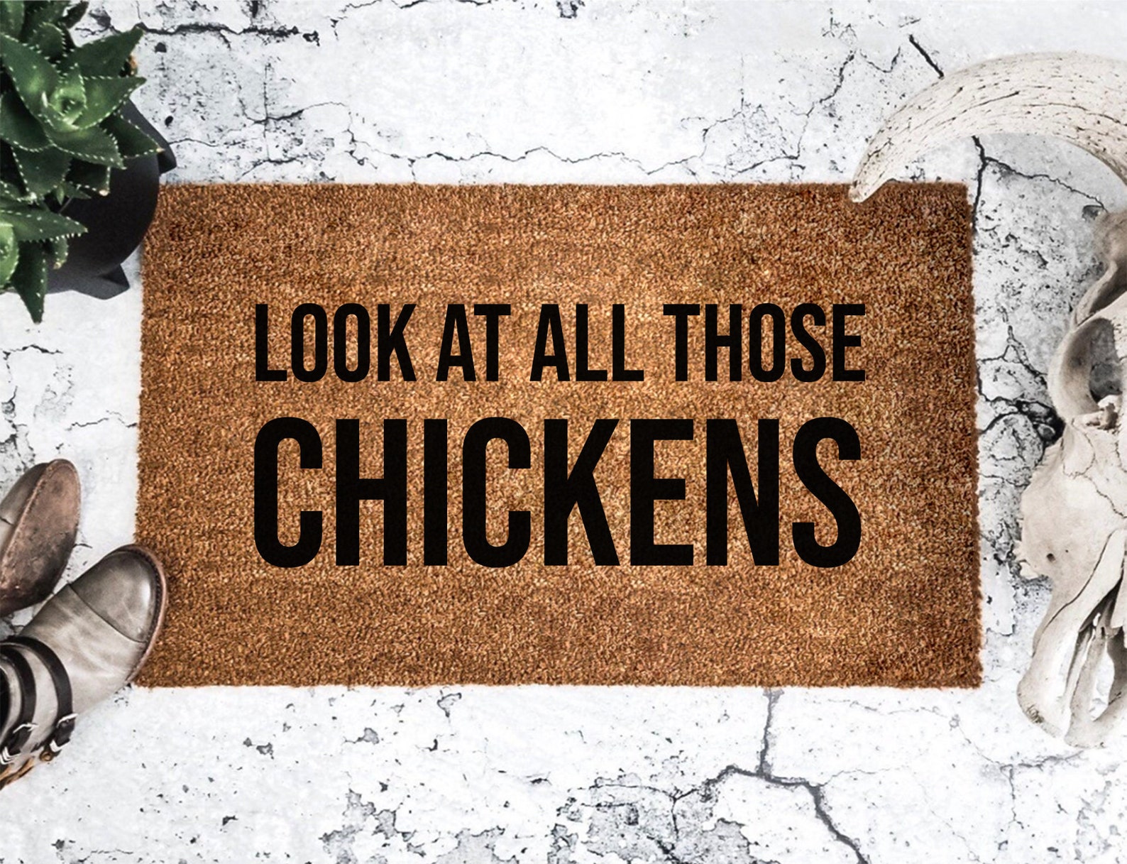 The Original Look At All Those Chickens Doormat Meme Doormat Etsy