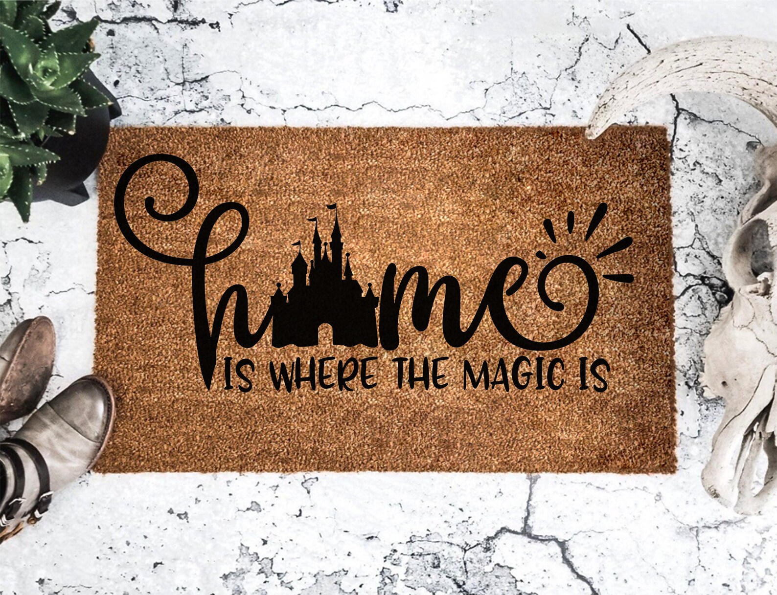 Disney HOME Doormat Disney Castle Mickey Head Disneyland Etsy