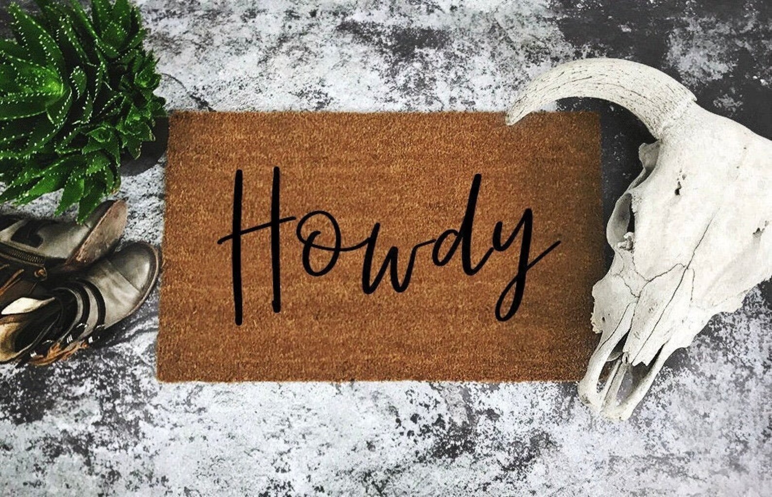 Howdy Doormat Cute Mat Custom Handmade Rug Etsy