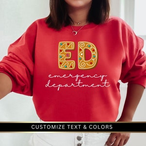 Emergency Department Sweatshirt | ER Nurse Crewneck, Nurse Grad Gift, Nursing School Sweatshirt, RN Gift, Nurses Week Gift, Crewneck Sweater