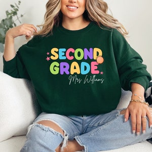 Zweite Klasse Lehrer Sweatshirt | Lehrer der zweiten Klasse, Lehrer der zweiten Klasse, Lehrer der zweiten Klasse, Lehrergeschenk der zweiten Klasse