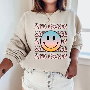 Retro Sweatshirt | 2. Klasse Lehrer | 2. Klasse LehrerPullover | Zweitklassige Crew | LehrerPullover | Crewneck Sweatshirt |