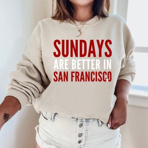 Benutzerdefinierte Fußball-Sweatshirt | San Francisco Football, San Francisco Shirt, San Francisco Sweatshirt, San Francisco Fan Geschenk, Rundhalsausschnitt