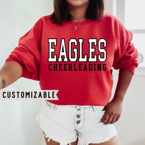 Custom Cheer Sweatshirt | Cheerleading Sweatshirt, Team Mascot, Cheer Coach, School Spirit, Gift For Cheerleader, Cheer, Crewneck Sweatshirt
