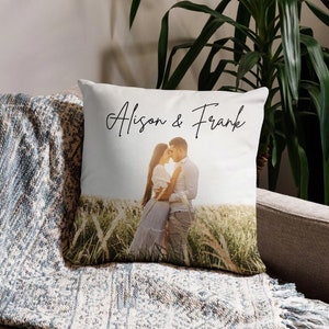 Custom Photo Pillow | Personalized Engagement Gift, Custom Throw Pillow, Personalized Wedding Gift, Anniversary Gift, Custom Bride Gifts