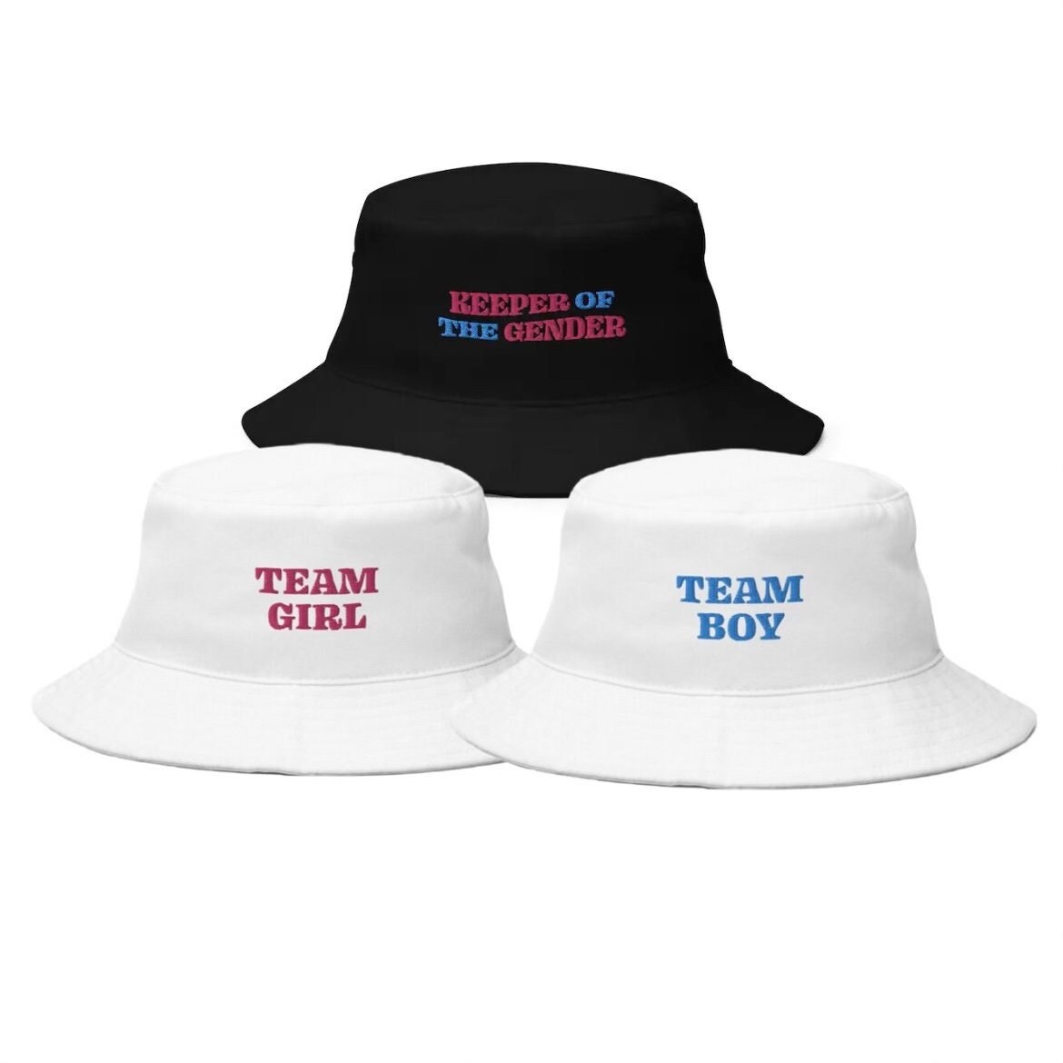 Gender Reveal Bucket Hat | Gender Reveal | Gender Reveal Ideas | Embroidered Hat | Personalized Gift | Gender Reveal Hats | Bucket Hat |