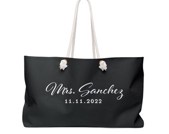 Custom Wedding Day Weekender Tote | Custom Bride Tote, Personalized Gift For Bride, Wedding Day Tote, Honeymoon Gift, Bridal Shower Gifts