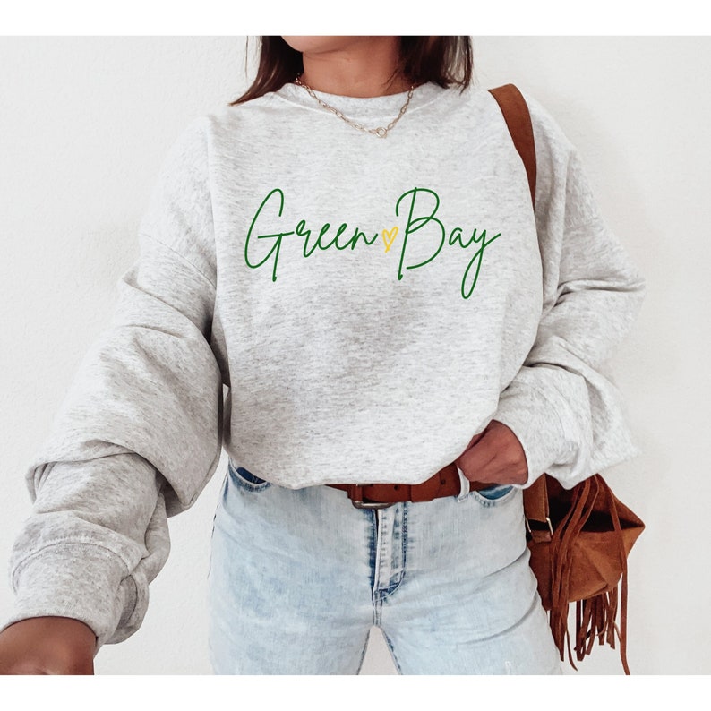 Green Bay Sweatshirt Green Bay Gifts Travel Sweatshirt Custom City Sweatshirt Custom Crewneck Sweatshirt Green Bay Crewneck Ash