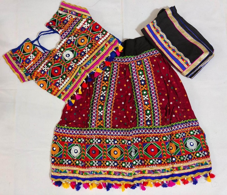 red lehenga for baby girl