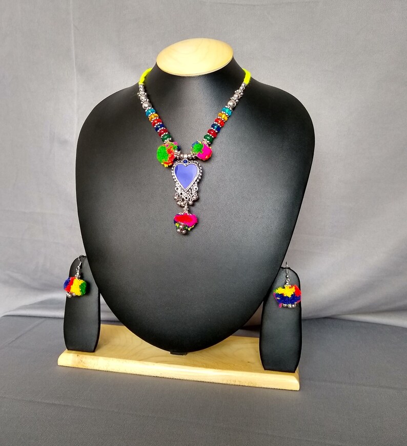 Kuchi Banjara Gypsy JewelleryPom Pom Work NecklaceIndian Kolhapuri NecklaceBollywood JewelleryOxidized JewelleryChristmas Special Gift