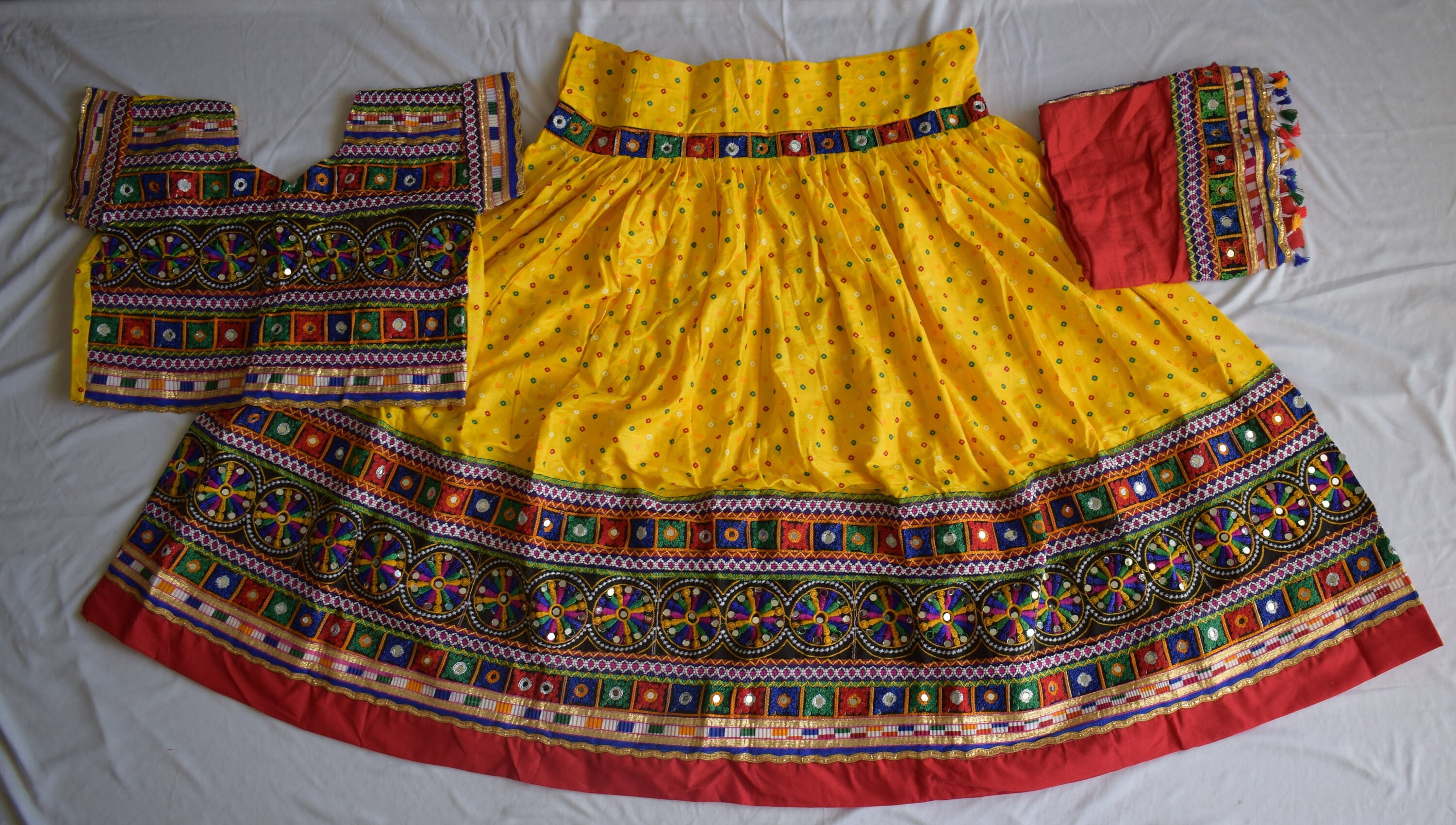 Beautiful Special Navratri Kutchi work lehnga readymade choli With dupatta