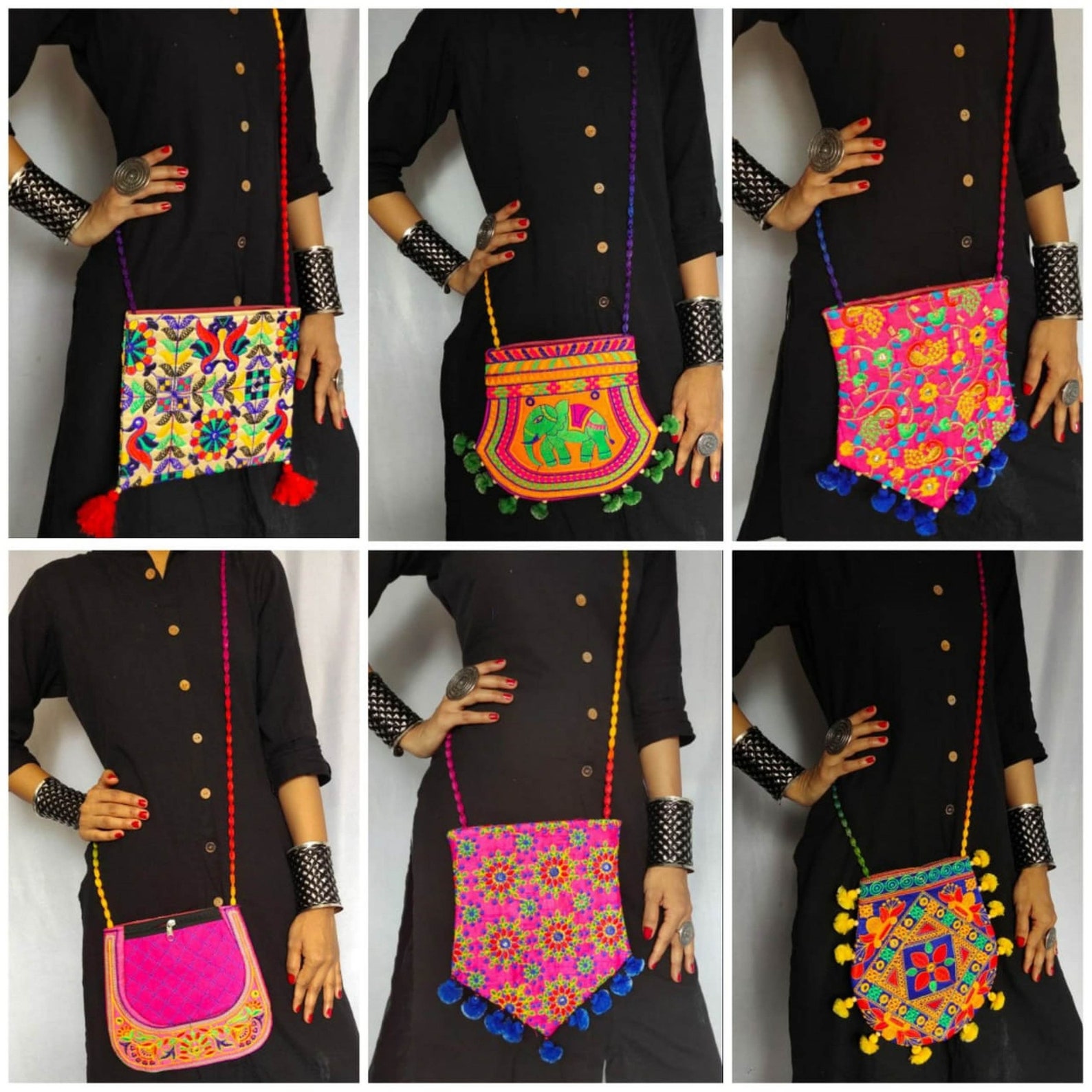 Mix Lot Gujarati Crossbody Bagindian Traditional Sling Etsy Denmark