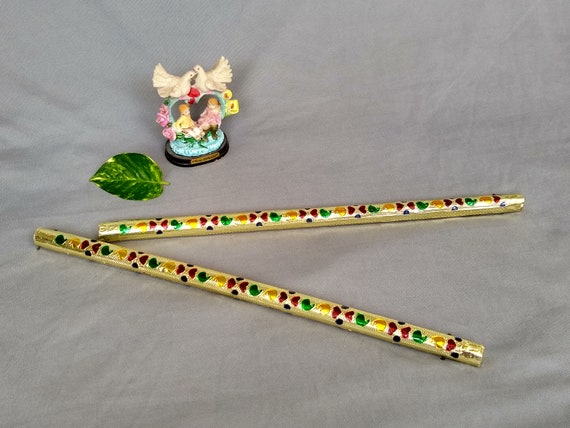Handmade Wooden Dandiya Sticks-Indian Dance Sticks-Meenakari | Etsy