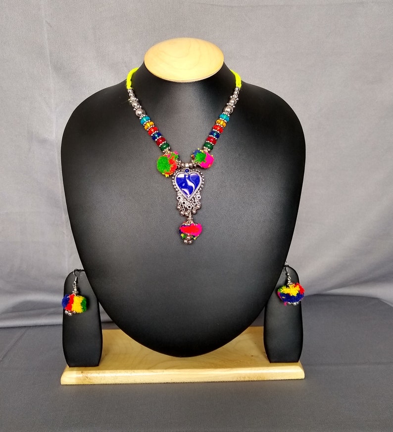 Kuchi Banjara Gypsy JewelleryPom Pom Work NecklaceIndian Kolhapuri NecklaceBollywood JewelleryOxidized JewelleryChristmas Special Gift