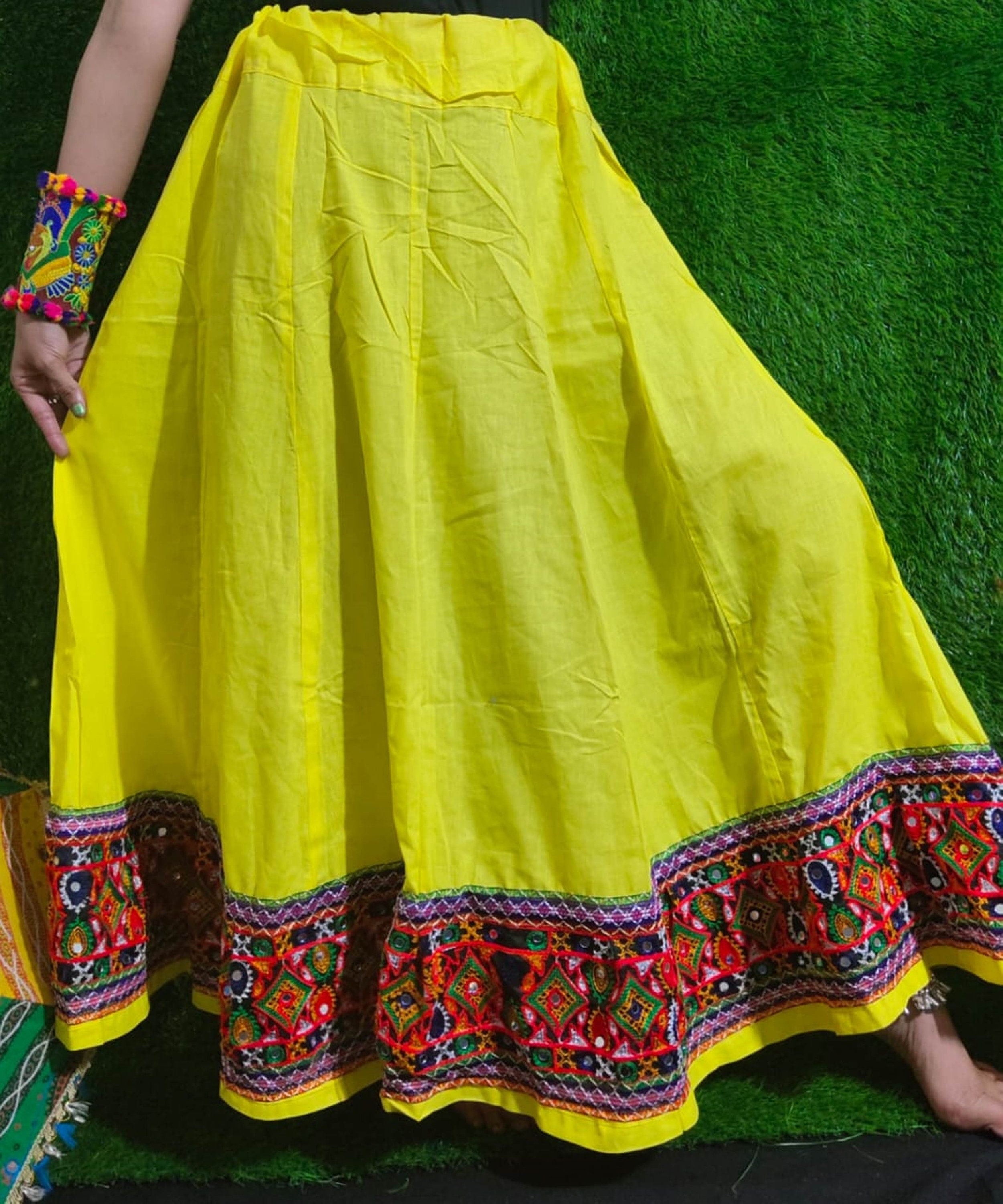 Gujarati Border Embroidered Long Skirt 