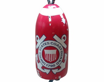 United States Coast Guard (On Red) A Real Maine Lobster Buoy! #01