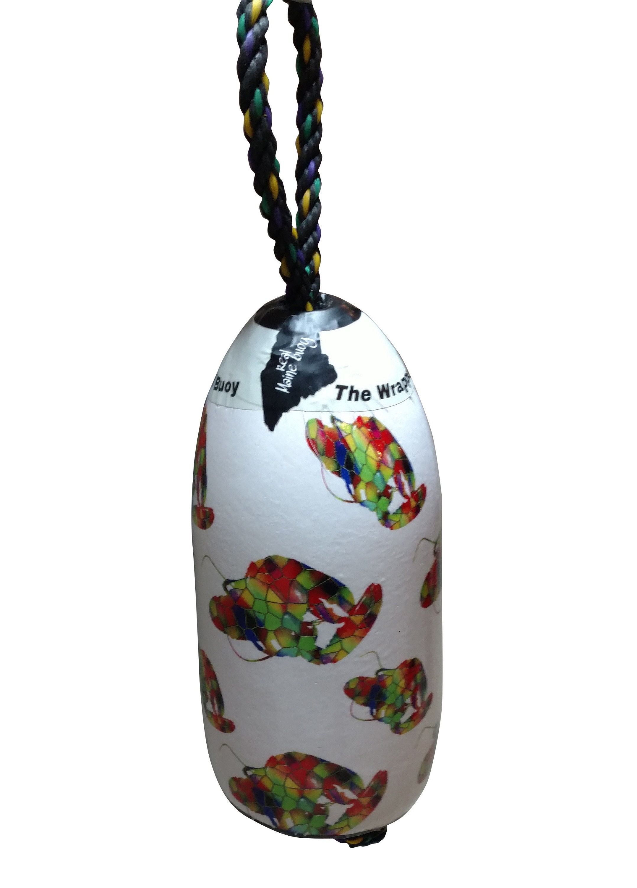 Wall Hangings Home & Living Maine buoys pier37wrappedbuoys Multi Color  Stain Glass A Real Maine Lobster Buoy etna.com.pe