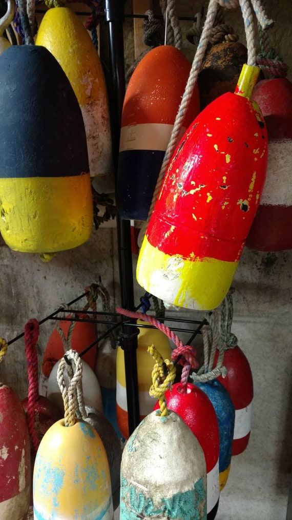 Distressed Larger Size Buoy.. Real Painted Maine Lobster Buoys