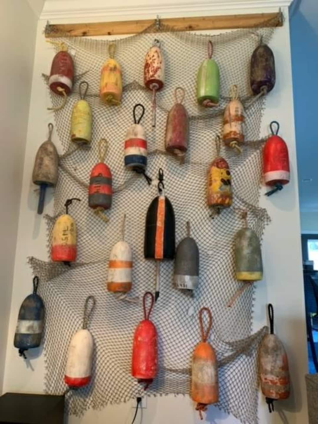 Buoy Wall Assorted Sizes Maine Lobster Buoys. Some Are Newer Than