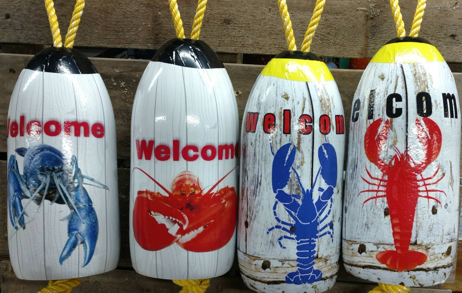 Sale..distressed welcome Buoys Maine Lobster Buoy  Styrofoamthese Buoys Are Wrapped in Vynl Our Products Are Second to  None 