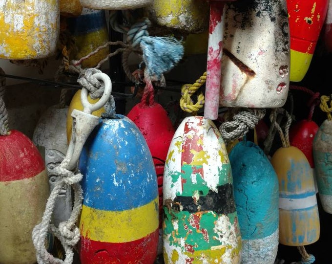 sale while they last 1 rustic and Distressed real painted maine lobster buoys Seasonal clearance styrofoam selling these out