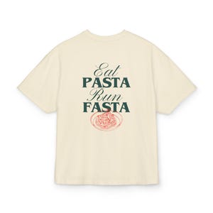 Eat Pasta, Run Fasta T-Shirt, T-shirt unisex in cotone pesante, abbigliamento fitness, abbigliamento casual, regalo per corridori, top da allenamento