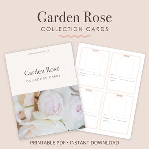 Rose Collection Card | Digital Printable Downloads, Rose Garden Planner, Garden Planner, Rose Tracker, Garden Rose Planner
