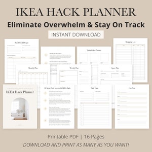 IKEA Hack DIY Planner | digital planner for do it your self project, digital download, printable PDF file