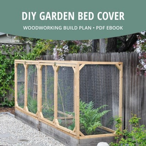 DIY Raised Bed Cover Build Plan | Digital Woodworking Build Plan, PDF Download, Cut List, Garden Bed Protector with Doors