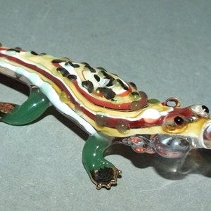 Handgemachte Glas Krokodil Figur Statue Thailand Versandkostenfrei
