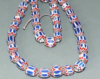 Necklace Strand Chevron Glass Beads Nepal FREE SHIPPING