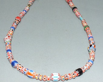 Necklace Strand Chevron Glass Beads Thailand FREE SHIPPING