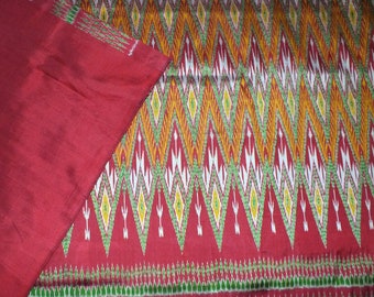 Handwoven Natural Dyed Silk Fabric for Sarong and Shirt – Isan Thailand Craft