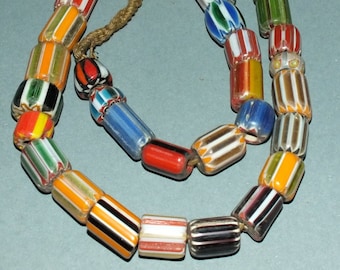 Necklace Strand Chevron Glass Beads Nepal FREE SHIPPING