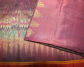 Old ALL Handmade Handwoven Natural Dyed SILK for Sarong Isan Thailand