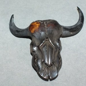 Hand Carved Folk Bone and Horn Pendant with Buffalo Skull Shape from Indonesia FREE SHIPPING