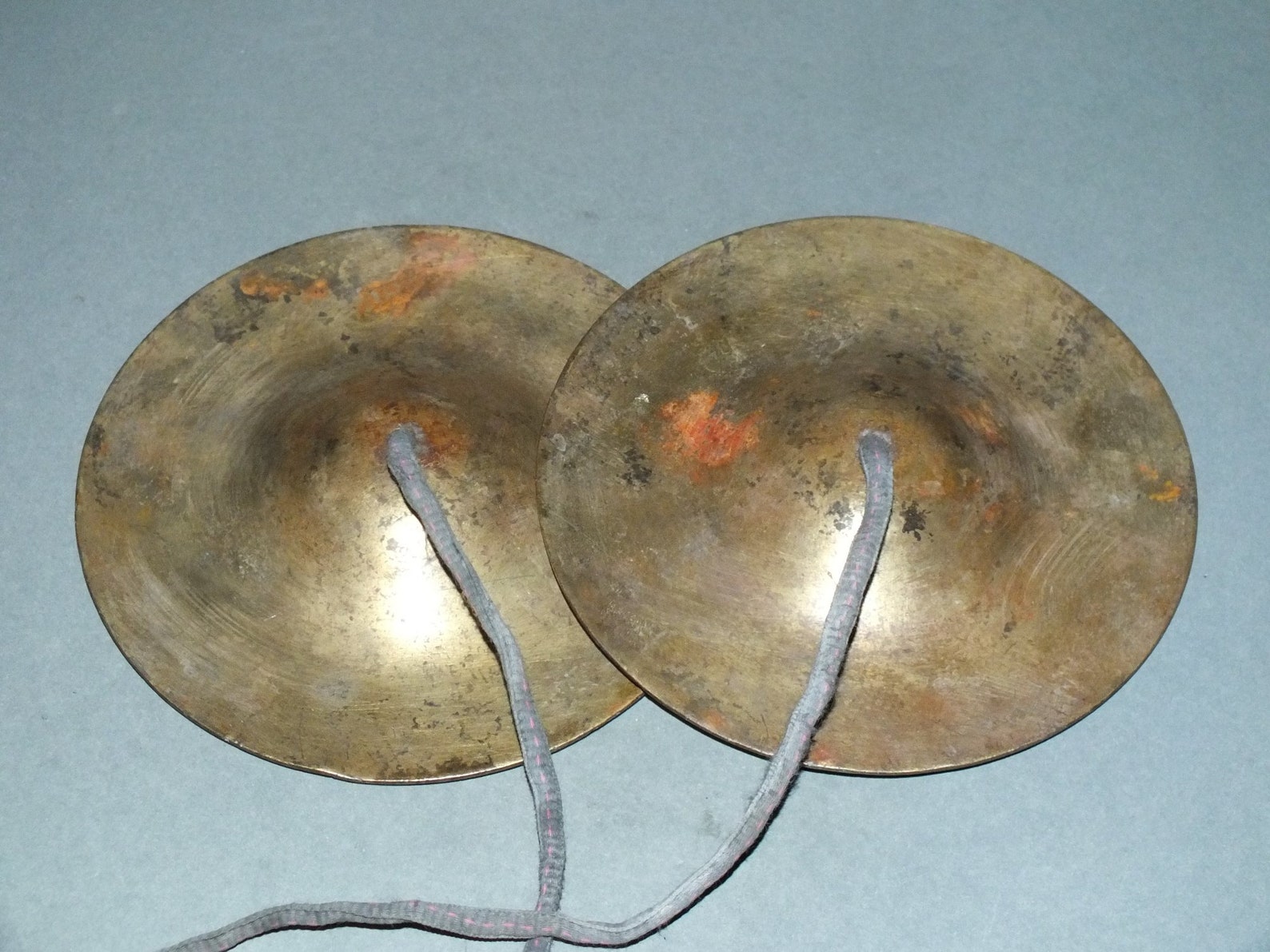 Old Used Pair Brass Cymbals Ritual Buddhist Monk Instrument Etsy