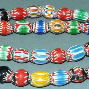 Necklace Strand Chevron Glass Beads Nepal FREE SHIPPING