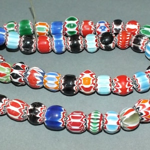 Necklace Strand Chevron Glass Beads Nepal FREE SHIPPING