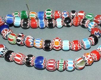 Necklace Strand Chevron Glass Beads Nepal FREE SHIPPING